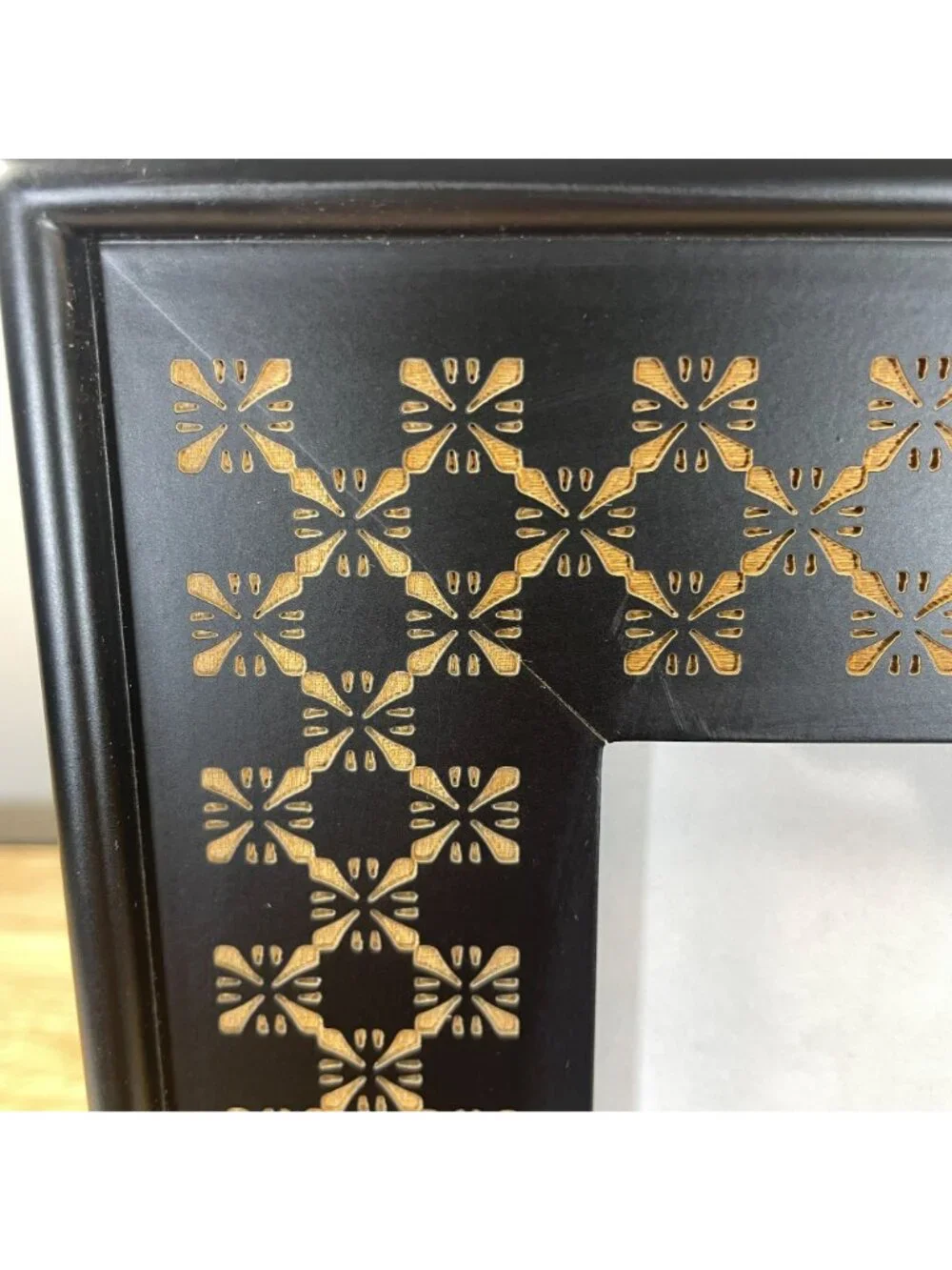 Vintage Rare Woods Mosaic Pattern Picture Frame 4x6 Black